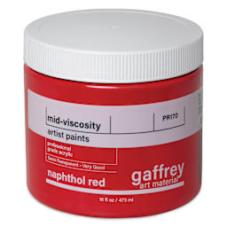 Gaffrey Art Material Standard Body Acrylic Paint - Naphthol Red, 473 ml jar