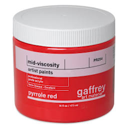 Gaffrey Art Material Standard Body Acrylic Paint - Pyrrole Red, 473 ml jar