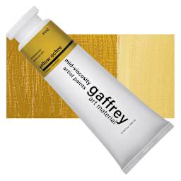 Gaffrey Art Material Standard Body Acrylic Paint - Yellow Ochre, 200 ml tube and swatch