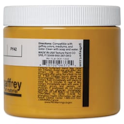 Gaffrey Art Material Standard Body Acrylic Paint - Yellow Ochre, 473 ml jar side