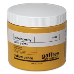 Gaffrey Art Material Standard Body Acrylic Paint - Yellow Ochre, 473 ml jar