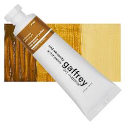 Gaffrey Art Material Standard Body Acrylic Paint - Yellow Iron Oxide, 59 ml tube and swatch