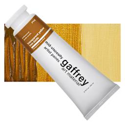 Gaffrey Art Material Standard Body Acrylic Paint - Yellow Iron Oxide, 200 ml tube and swatch
