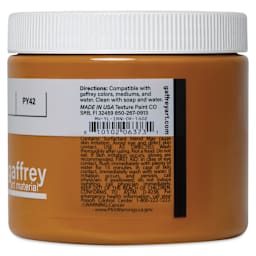 Gaffrey Art Material Standard Body Acrylic Paint - Yellow Iron Oxide, 473 ml jar side