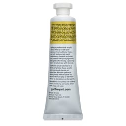Gaffrey Art Material Standard Body Acrylic Paint - Naples Yellow, 59 ml tube back