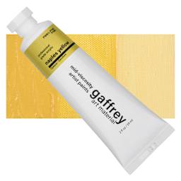 Gaffrey Art Material Standard Body Acrylic Paint - Naples Yellow, 59 ml tube and swatch