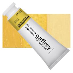 Gaffrey Art Material Standard Body Acrylic Paint - Naples Yellow, 200 ml tube and swatch