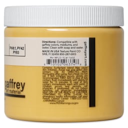 Gaffrey Art Material Standard Body Acrylic Paint - Naples Yellow, 473 ml jar side