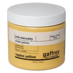 Gaffrey Art Material Standard Body Acrylic Paint - Naples Yellow, 473 ml jar