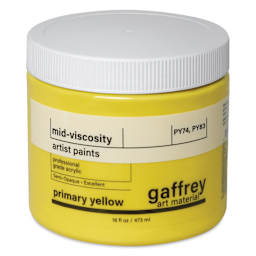 Gaffrey Art Material Standard Body Acrylic Paint - Primary Yellow, 473 ml jar