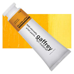 Gaffrey Art Material Standard Body Acrylic Paint - Diarylide Yellow, 200 ml tube and swatch