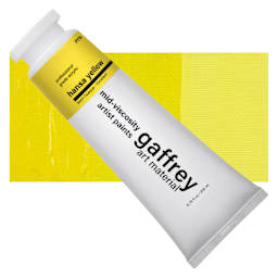 Gaffrey Art Material Standard Body Acrylic Paint - Hansa Yellow, 200 ml tube and swatch