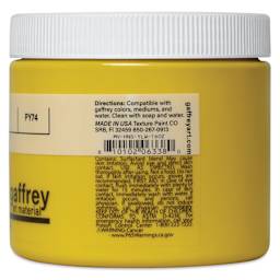 Gaffrey Art Material Standard Body Acrylic Paint - Hansa Yellow, 473 ml jar side view