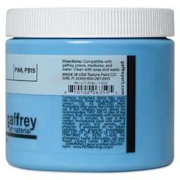 Gaffrey Art Material Standard Body Acrylic Paint - Light Phthalo Blue, 473 ml jar side