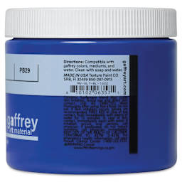 Gaffrey Art Material Standard Body Acrylic Paint - Ultramarine Blue, 473 ml jar side