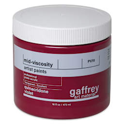 Gaffrey Art Material Standard Body Acrylic Paint - Quinacridone Violet, 473 ml jar
