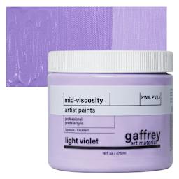 Gaffrey Art Material Standard Body Acrylic Paint - Light Violet, 473 ml jar and swatch