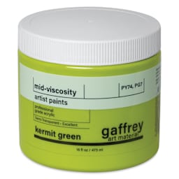 Gaffrey Art Material Standard Body Acrylic Paint - Kermit Green, 473 ml jar