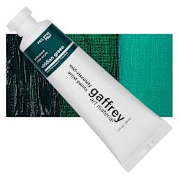 Gaffrey Art Material Standard Body Acrylic Paint - Viridian Green, 59 ml tube and swatch