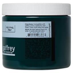 Gaffrey Art Material Standard Body Acrylic Paint - Viridian Green, 473 ml jar side