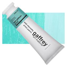 Gaffrey Art Material Standard Body Acrylic Paint - Light Phthalo Green, 200 ml tube and swatch