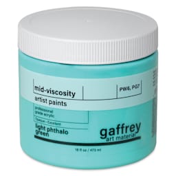 Gaffrey Art Material Standard Body Acrylic Paint - Light Phthalo Green, 473 ml jar