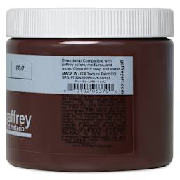 Gaffrey Art Material Standard Body Acrylic Paint - Raw Umber, 473 ml jar side