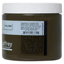 Gaffrey Art Material Standard Body Acrylic Paint - Vandyke Brown, 473 ml jar side