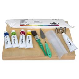 Gaffrey Heavy Body Texture Acrylic Paints - Set of 16, Abstract Floral