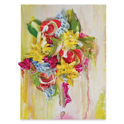Bouquet of flowers painted with Gaffrey Heavy Body Texture Acrylic Paints