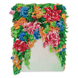 Painting of flowrs made with Gaffrey Heavy Body Texture Acrylic Paints - Set of 15, Piping Flowers