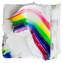 Gaffrey Heavy Body Texture Acrylic Paint - Titanium White, 32 oz tube and swatch