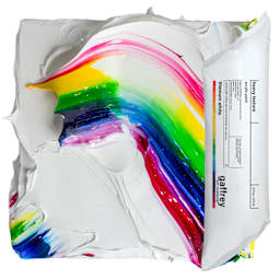 Gaffrey Heavy Body Texture Acrylic Paint - Titanium White, 16 oz pouch and swatch