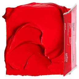 Gaffrey Heavy Body Texture Acrylic Paint - Pyrrole Red, 32 oz pouch and swatch