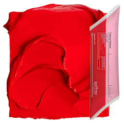 Gaffrey Heavy Body Texture Acrylic Paint - Pyrrole Red, 16 oz pouch and swatch