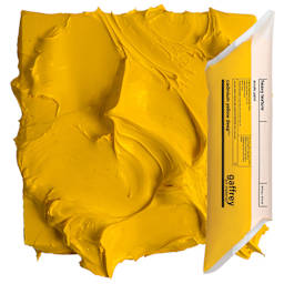 Gaffrey Heavy Body Texture Acrylic Paint - Cadmium Yellow Deep Hue, 16 oz pouch and swatch