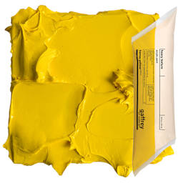 Gaffrey Heavy Body Texture Acrylic Paint - Hansa Yellow Midtone, 16 oz pouch and swatch
