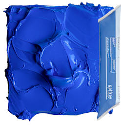 Gaffrey Heavy Body Texture Acrylic Paint - Ultramarine Blue Midtone, 32 oz pouch and swatch
