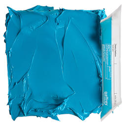Gaffrey Heavy Body Texture Acrylic Paint - Phthalo Turquoise, 32 oz pouch and swatch