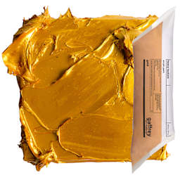 Gaffrey Heavy Body Texture Acrylic Paint - Gold, 16 oz pouch and swatch