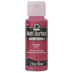FolkArt Multi-Surface Metallic Acrylic Paint - Garnet, 59 ml - front of bottle