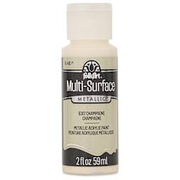 FolkArt Multi-Surface Metallic Acrylic Paint - Champagne, 59 ml - front of bottle