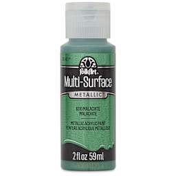 FolkArt Multi-Surface Metallic Acrylic Paint - Malachite, 59 ml - front of bottle