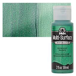 FolkArt Multi-Surface Metallic Acrylic Paint - Malachite - bottle and swatch