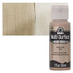 FolkArt Multi-Surface Metallic Acrylic Paint - Taupe - bottle and swatch