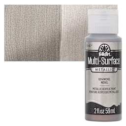 FolkArt Multi-Surface Metallic Acrylic Paint - Nickel - bottle and swatch