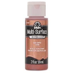 FolkArt Multi-Surface Metallic Acrylic Paint - Copper, 59 ml - front of bottle