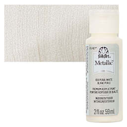 FolkArt Metallic Acrylic Paint - Pearl White - bottle and swatch