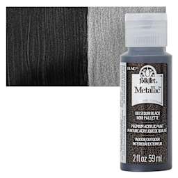 FolkArt Metallic Acrylic Paint - Sequin Black - bottle and swatch