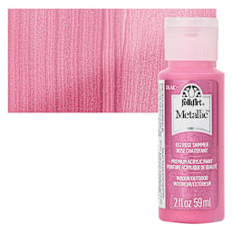 FolkArt Metallic Acrylic Paint - Rose - bottle and swatch